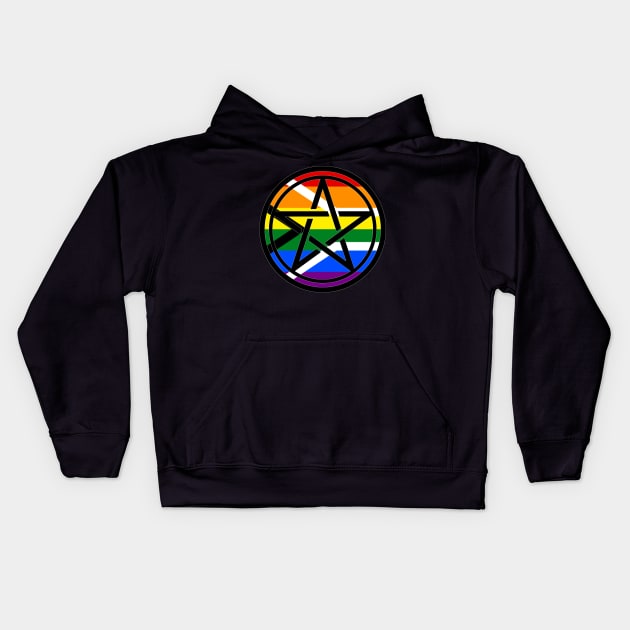 Large Print Pentacle LGBT Flag South Africa Pride Kids Hoodie by aaallsmiles